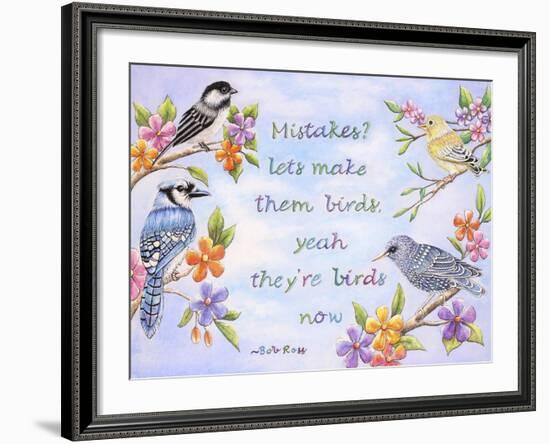 Birds and Flowers Quote-Michelle Faber-Framed Giclee Print