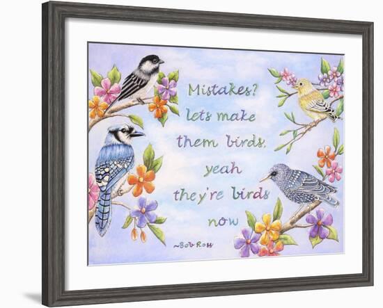 Birds and Flowers Quote-Michelle Faber-Framed Giclee Print