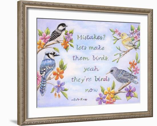 Birds and Flowers Quote-Michelle Faber-Framed Giclee Print