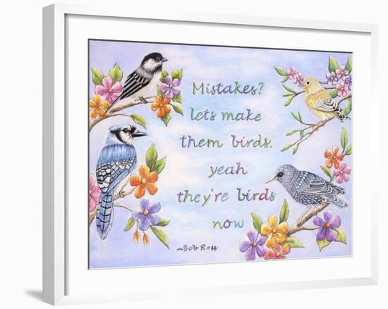 Birds and Flowers Quote-Michelle Faber-Framed Giclee Print