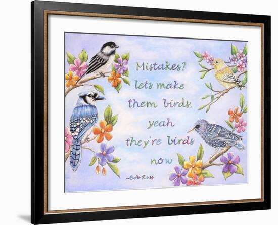 Birds and Flowers Quote-Michelle Faber-Framed Giclee Print