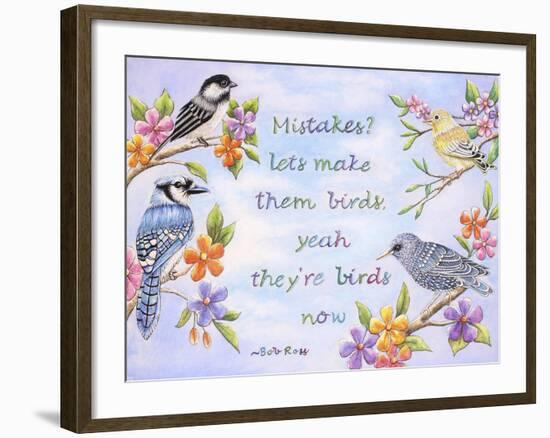 Birds and Flowers Quote-Michelle Faber-Framed Giclee Print