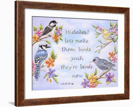 Birds and Flowers Quote-Michelle Faber-Framed Giclee Print