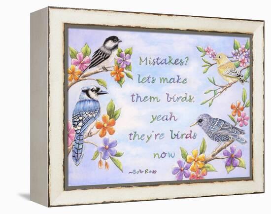 Birds and Flowers Quote-Michelle Faber-Framed Premier Image Canvas