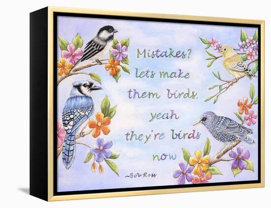 Birds and Flowers Quote-Michelle Faber-Framed Premier Image Canvas