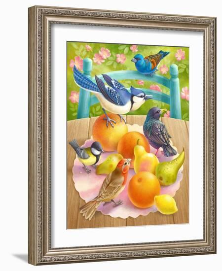 Birds and Fruits-Olga Kovaleva-Framed Giclee Print