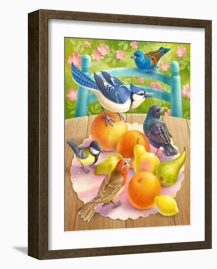 Birds and Fruits-Olga Kovaleva-Framed Giclee Print