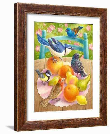 Birds and Fruits-Olga Kovaleva-Framed Giclee Print