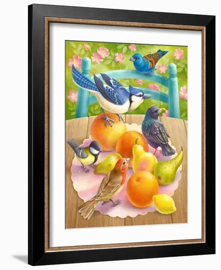 Birds and Fruits-Olga Kovaleva-Framed Giclee Print