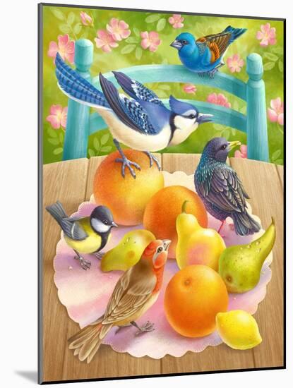 Birds and Fruits-Olga Kovaleva-Mounted Giclee Print