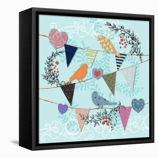 Birds and Hearts-Art Licensing Studio-Framed Premier Image Canvas