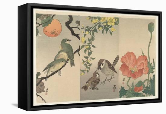 Birds and Plants, 1900-16 (Colour Woodcut)-Ohara Koson-Framed Premier Image Canvas