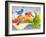 Birds and Pumpkins-Olga Kovaleva-Framed Giclee Print