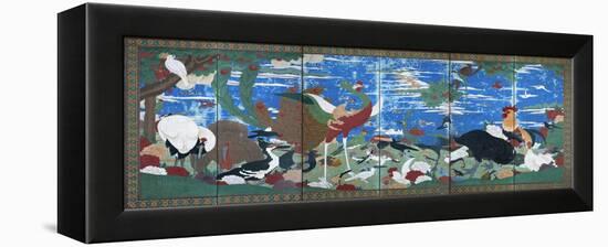 Birds, Animals, and Flowering Plants in Imaginary Scene 2-Jakuchu Ito-Framed Premier Image Canvas