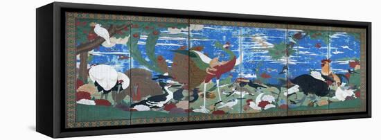 Birds, Animals, and Flowering Plants in Imaginary Scene 2-Jakuchu Ito-Framed Premier Image Canvas