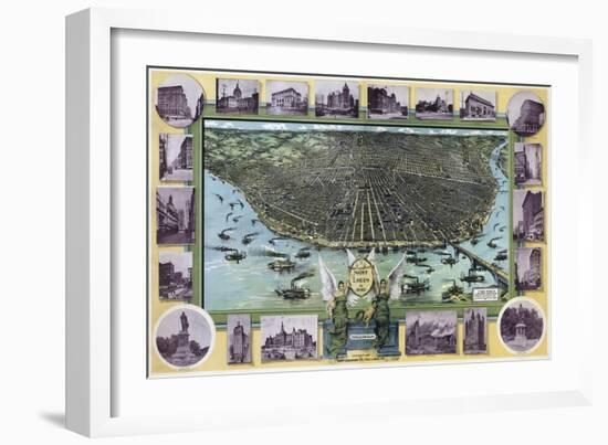 Birds Eye Map Of St Louis Mo 1896-Vintage Lavoie-Framed Giclee Print