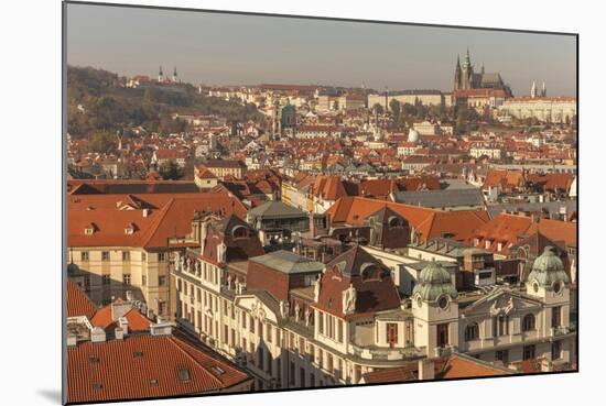 Birds Eye View from Old Town Square. Church of Our Lady of Tryn. Prague. Czech Republic-Tom Norring-Mounted Photographic Print