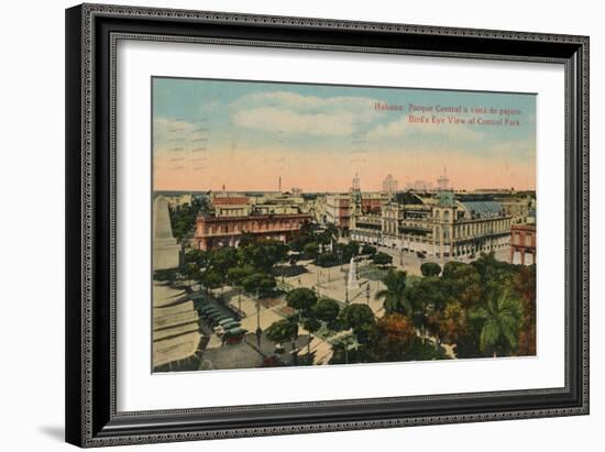 Birds-Eye View of Central Park, Havana, Cuba, C1919-null-Framed Giclee Print