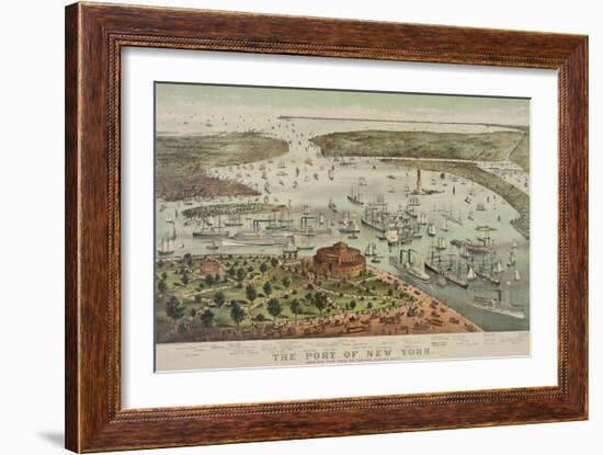 Birds-Eye View of Manhattan, New York-null-Framed Art Print