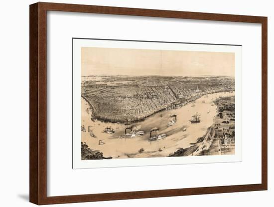 Birds' Eye View of New Orleans Drawn from Nature on Stone, Circa 1851, USA, America-John Bachmann-Framed Giclee Print