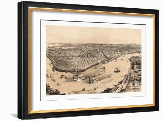 Birds' Eye View of New Orleans Drawn from Nature on Stone, Circa 1851, USA, America-John Bachmann-Framed Giclee Print