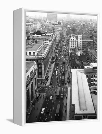 Birds-Eye View of Oxford Street, London-Heinz Zinram-Framed Premier Image Canvas