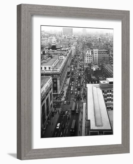 Birds-Eye View of Oxford Street, London-Heinz Zinram-Framed Photographic Print