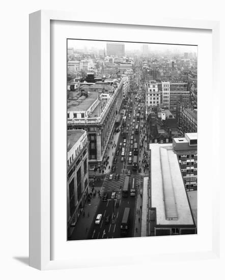 Birds-Eye View of Oxford Street, London-Heinz Zinram-Framed Photographic Print