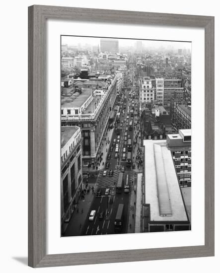 Birds-Eye View of Oxford Street, London-Heinz Zinram-Framed Photographic Print