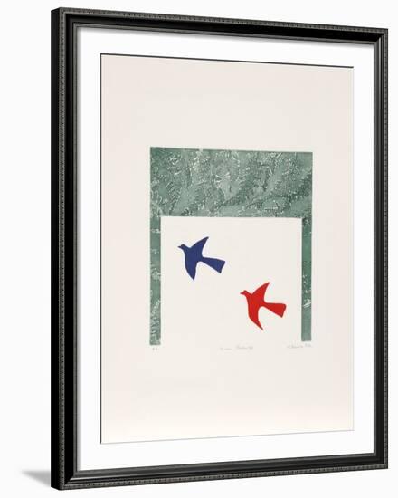 Birds, Flowers III-Mireille Kramer-Framed Collectable Print