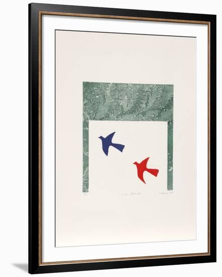 Birds, Flowers III-Mireille Kramer-Framed Collectable Print