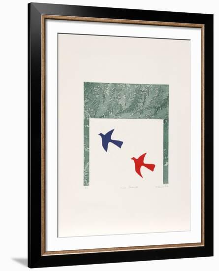 Birds, Flowers III-Mireille Kramer-Framed Collectable Print