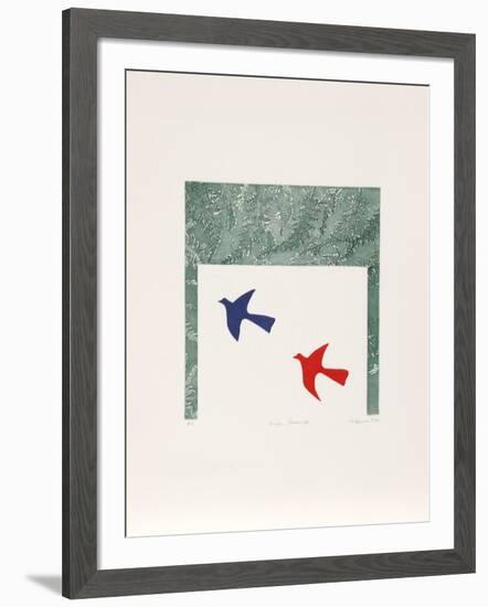 Birds, Flowers III-Mireille Kramer-Framed Collectable Print