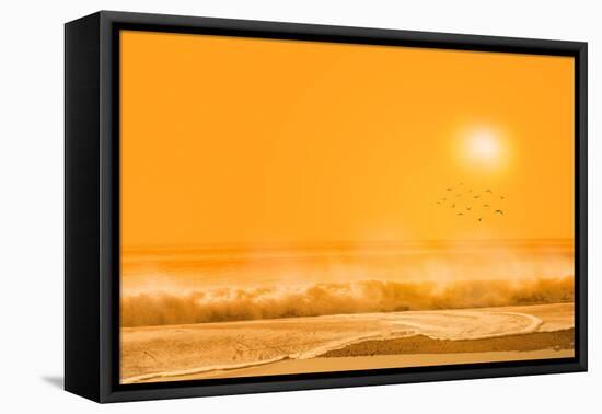 Birds flying over sea-Marco Carmassi-Framed Premier Image Canvas