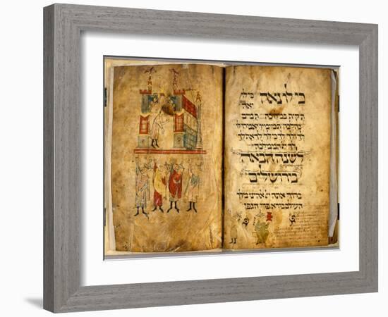 Birds' Head Haggadah, C.1300-German School-Framed Giclee Print