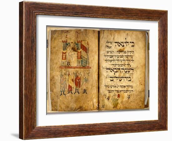 Birds' Head Haggadah, C.1300-German School-Framed Giclee Print