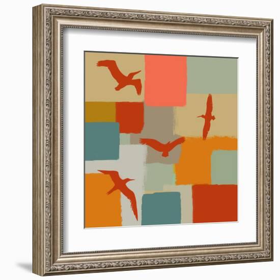 Birds II-Yashna-Framed Art Print