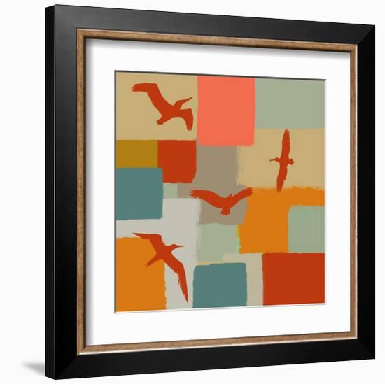 Birds II-Yashna-Framed Art Print