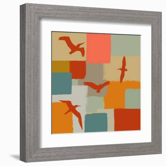 Birds II-Yashna-Framed Art Print