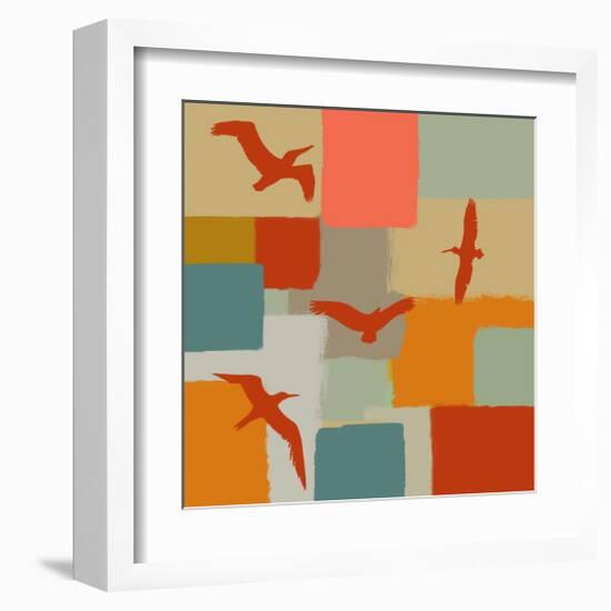Birds II-Yashna-Framed Art Print