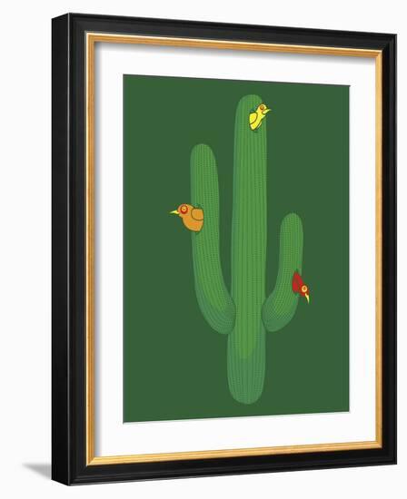 Birds in a Cactus-Steven Wilson-Framed Giclee Print