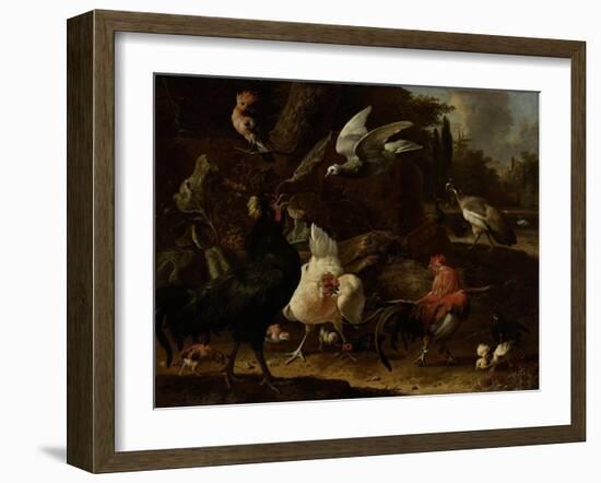 Birds in a Park-Melchior d'Hondecoeter-Framed Art Print