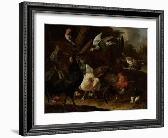 Birds in a Park-Melchior d'Hondecoeter-Framed Art Print