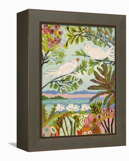 Birds in the Garden I-null-Framed Stretched Canvas