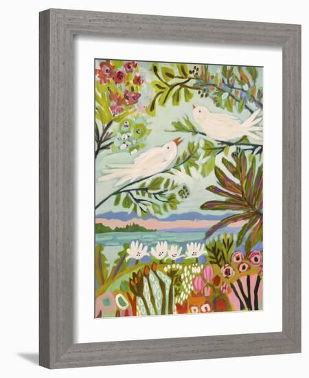 Birds in the Garden I-null-Framed Art Print