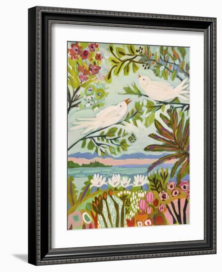 Birds in the Garden I-null-Framed Art Print