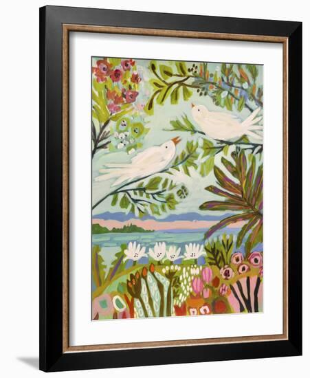 Birds in the Garden I-Karen Fields-Framed Art Print