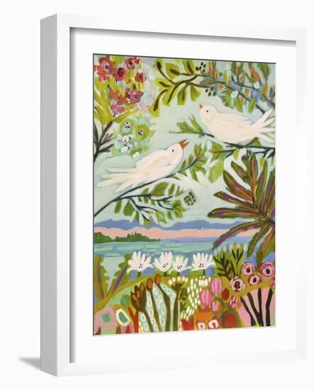 Birds in the Garden I-Karen Fields-Framed Art Print