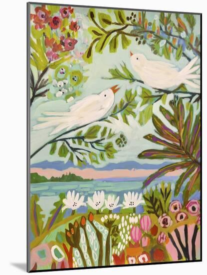 Birds in the Garden I-Karen Fields-Mounted Art Print