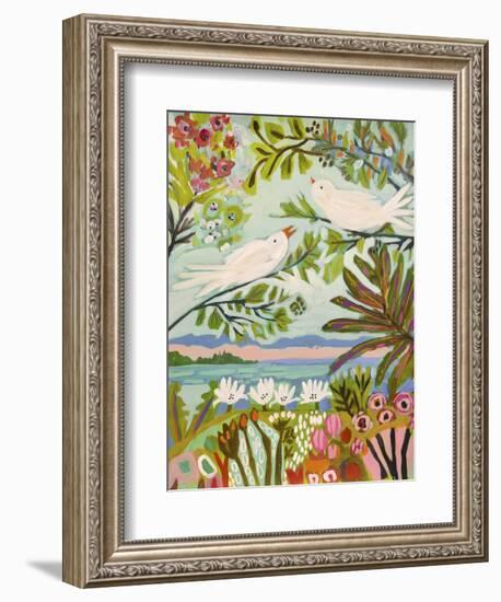 Birds in the Garden I-Karen Fields-Framed Premium Giclee Print